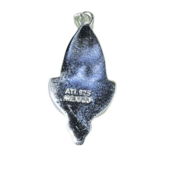 Mexico Hammered 925 Sterling Silver Turquoise and Lapis Drop Dangle Earrings - Picture 3 of 4